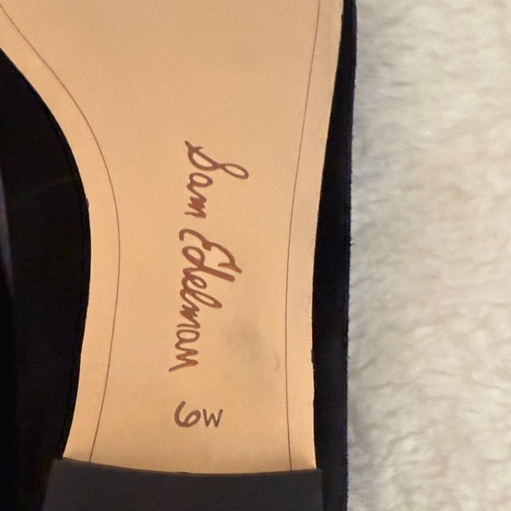 Sam Edelman Black Pointed Toe Flats Classic Chic Ballet Flats - Size 6W - Picture 10 of 11
